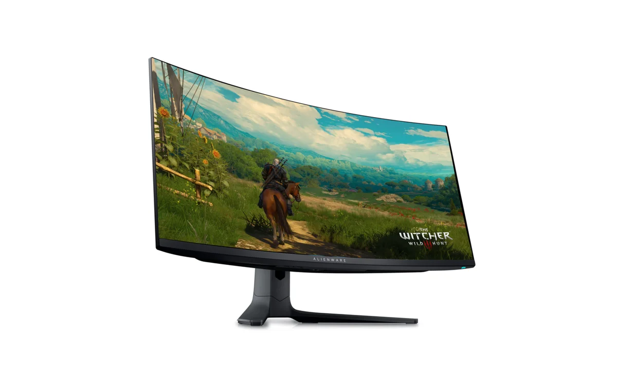 Alienware AW3423DWF 34-inch curved QD-OLED monitor on its stand