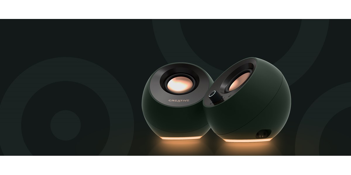 Creative Pebble Pro desktop speakers in green