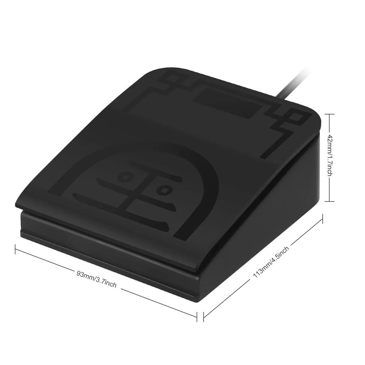 Black iKKEGOL single optical USB foot switch shown from above