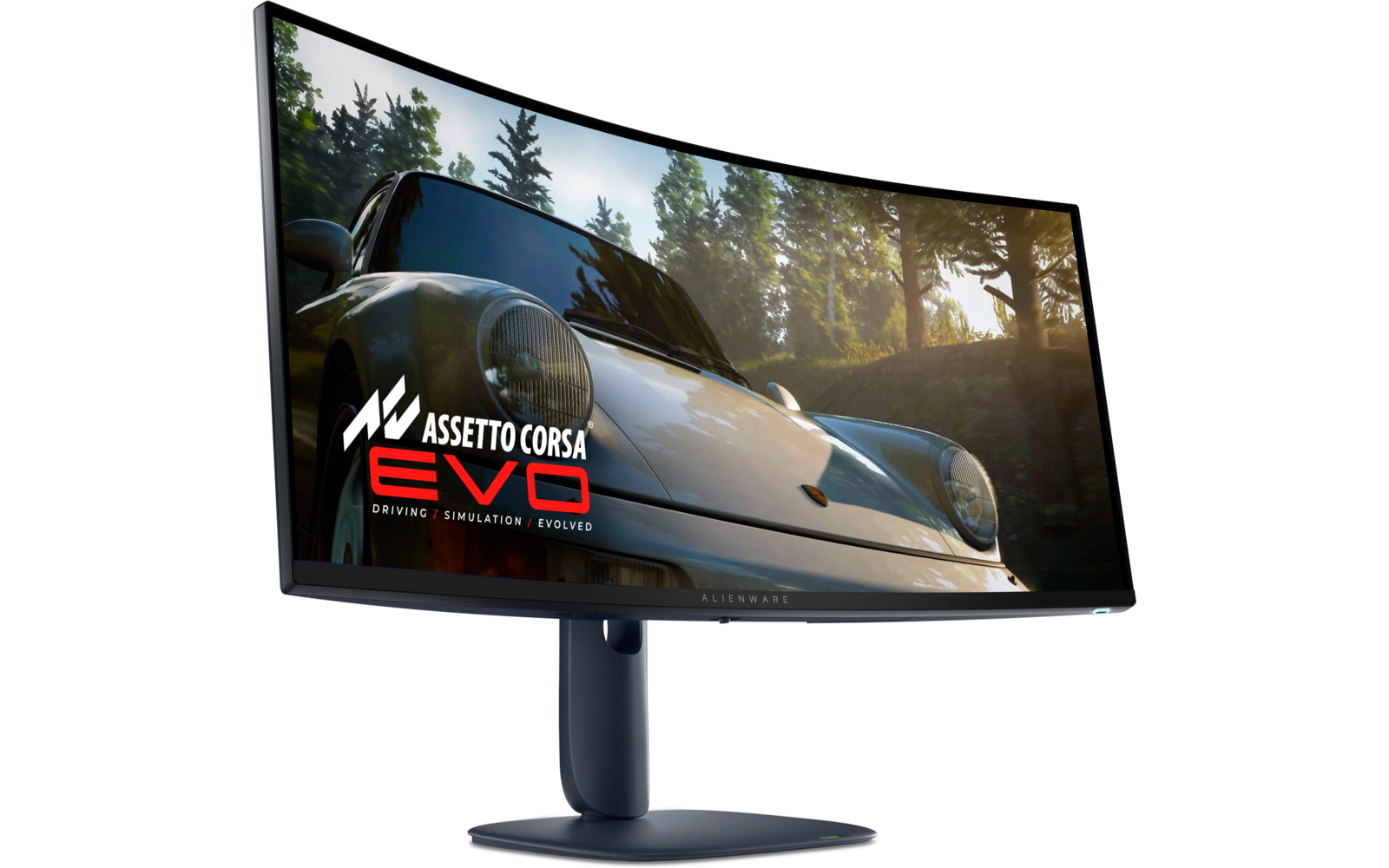Alienware AW3425DW 34-inch curved QD-OLED gaming monitor, angled front view