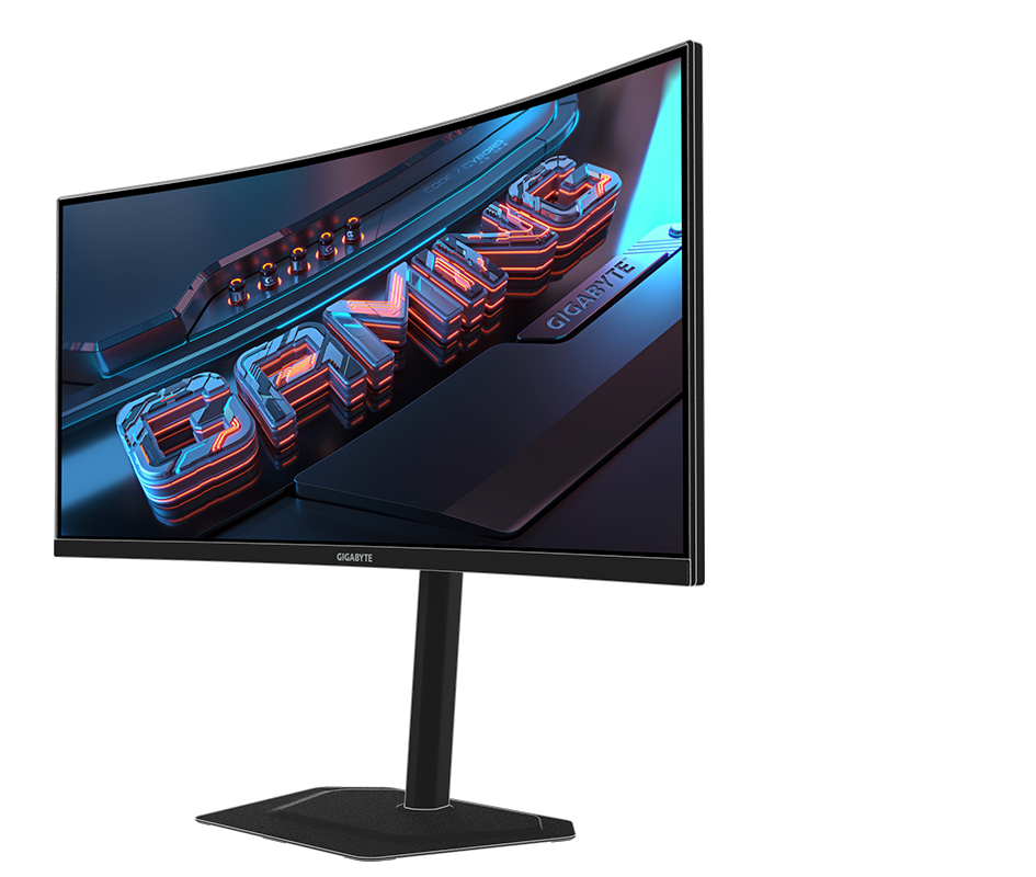 Gigabyte G34WQC2 34-inch ultrawide gaming monitor, angled front view