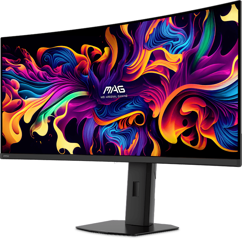MSI MAG 341CQP QD-OLED X28 34-inch ultrawide gaming monitor, front view