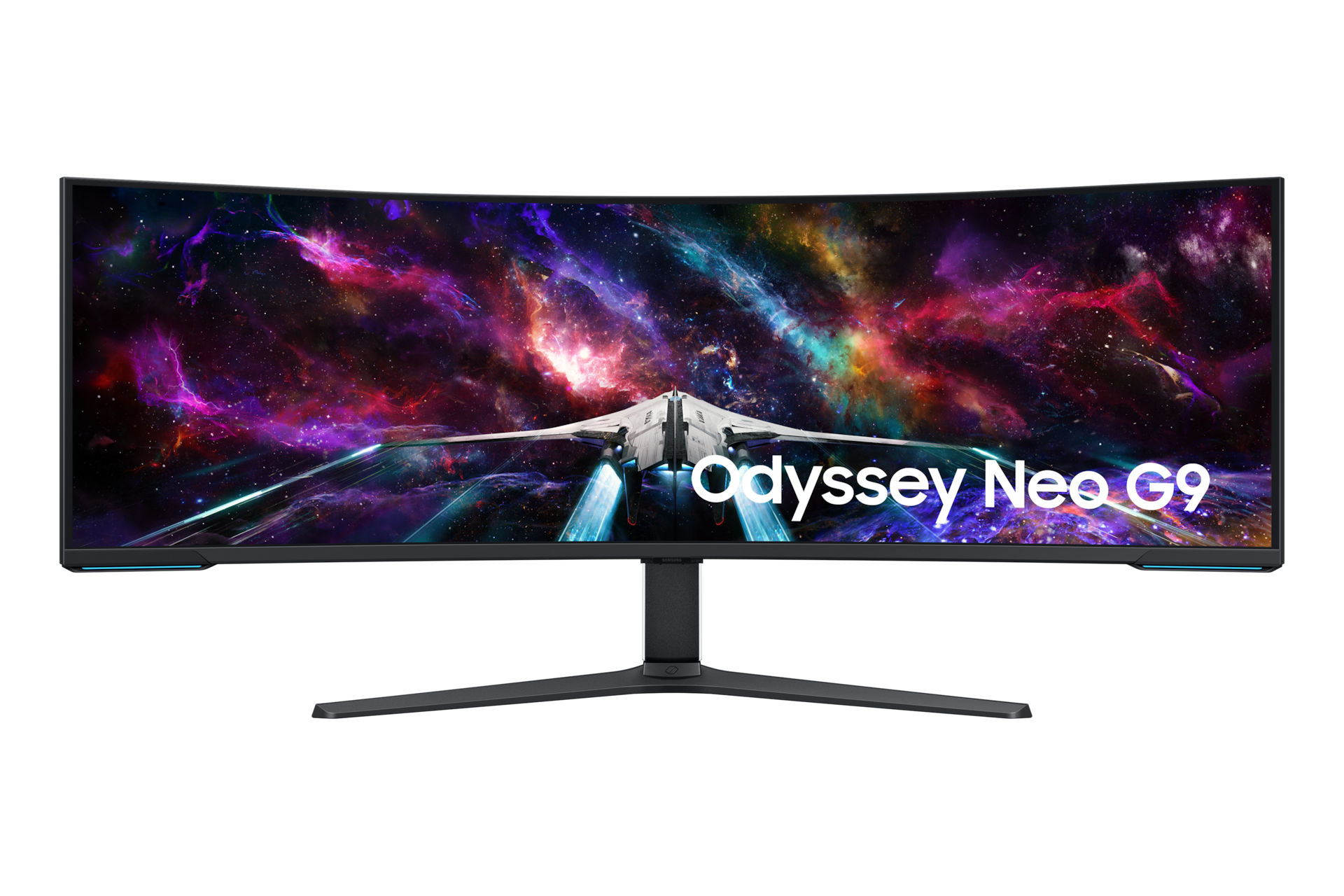 Samsung Odyssey Neo G9 57-inch dual-UHD super-ultrawide gaming monitor, front view